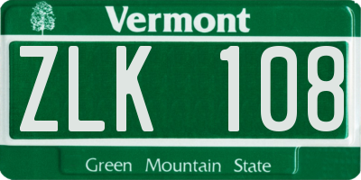 VT license plate ZLK108