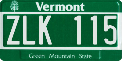 VT license plate ZLK115