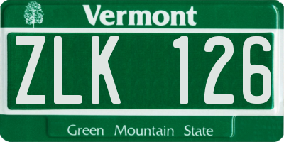VT license plate ZLK126