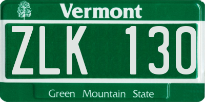 VT license plate ZLK130
