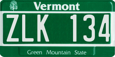 VT license plate ZLK134