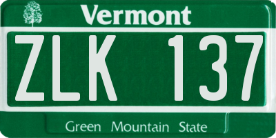 VT license plate ZLK137