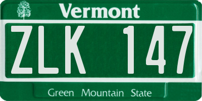 VT license plate ZLK147