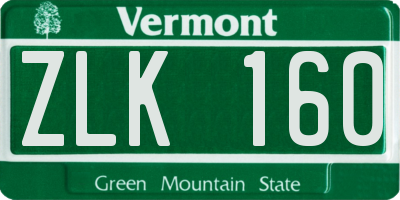 VT license plate ZLK160
