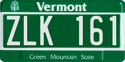 VT license plate ZLK161