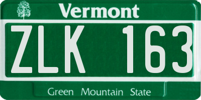 VT license plate ZLK163