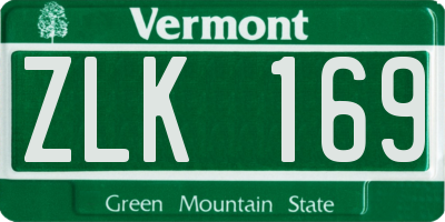 VT license plate ZLK169