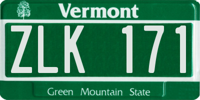 VT license plate ZLK171