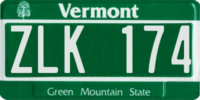 VT license plate ZLK174