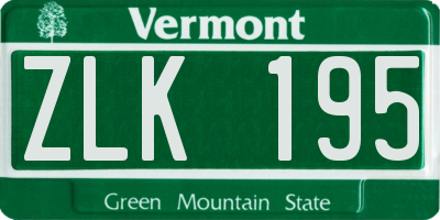 VT license plate ZLK195