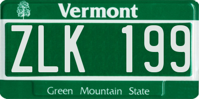 VT license plate ZLK199