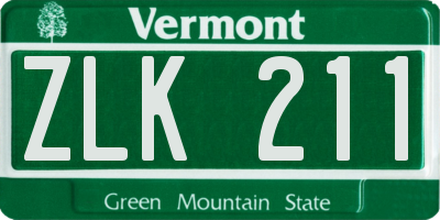 VT license plate ZLK211