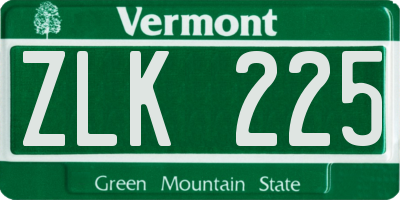 VT license plate ZLK225