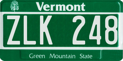 VT license plate ZLK248