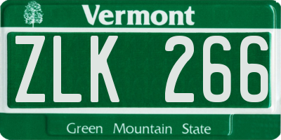 VT license plate ZLK266