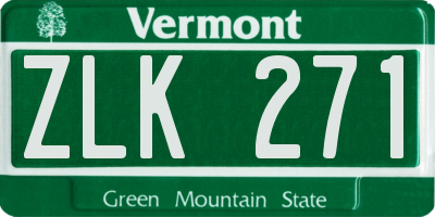 VT license plate ZLK271