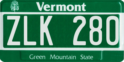 VT license plate ZLK280
