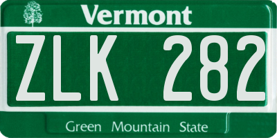 VT license plate ZLK282