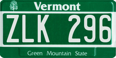 VT license plate ZLK296