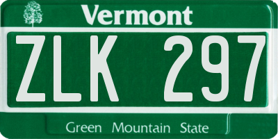 VT license plate ZLK297