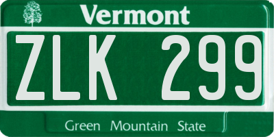 VT license plate ZLK299