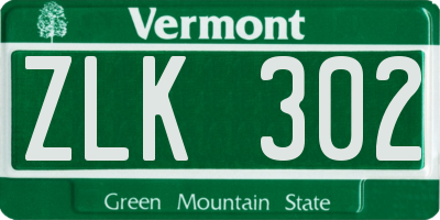 VT license plate ZLK302