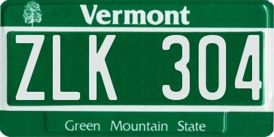 VT license plate ZLK304