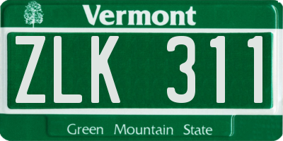 VT license plate ZLK311