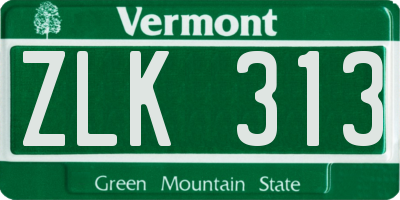 VT license plate ZLK313