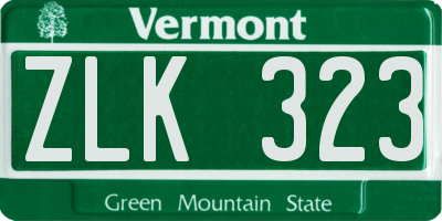 VT license plate ZLK323
