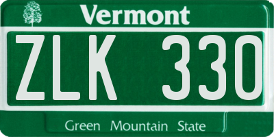 VT license plate ZLK330