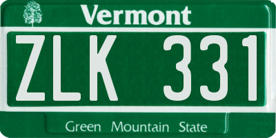 VT license plate ZLK331