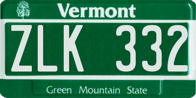 VT license plate ZLK332