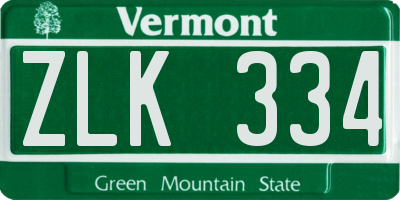 VT license plate ZLK334