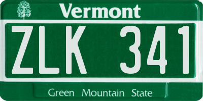 VT license plate ZLK341