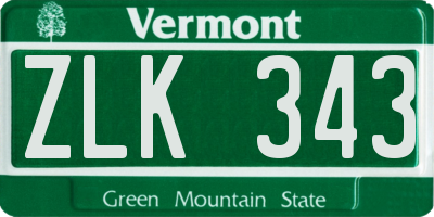 VT license plate ZLK343