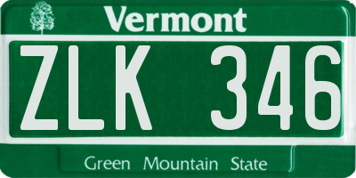 VT license plate ZLK346