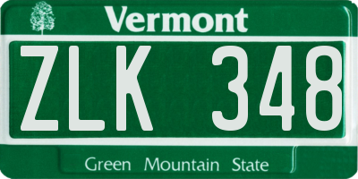 VT license plate ZLK348
