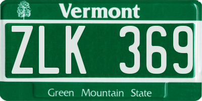 VT license plate ZLK369