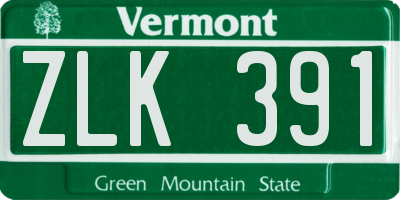 VT license plate ZLK391