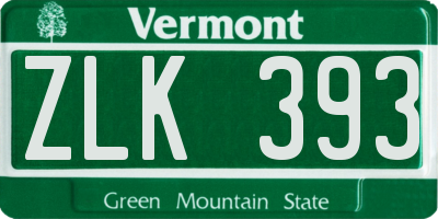 VT license plate ZLK393