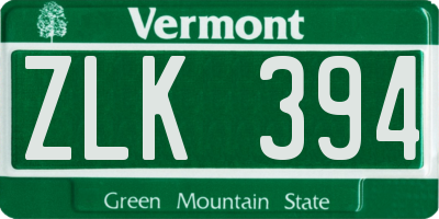 VT license plate ZLK394
