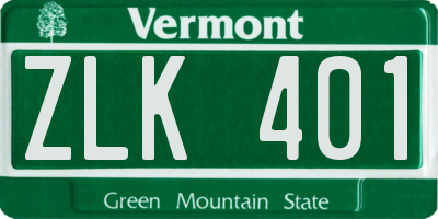 VT license plate ZLK401