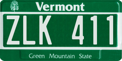 VT license plate ZLK411