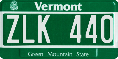 VT license plate ZLK440