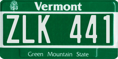 VT license plate ZLK441