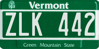VT license plate ZLK442