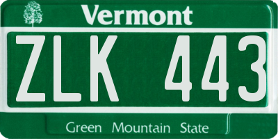 VT license plate ZLK443