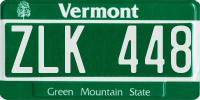 VT license plate ZLK448