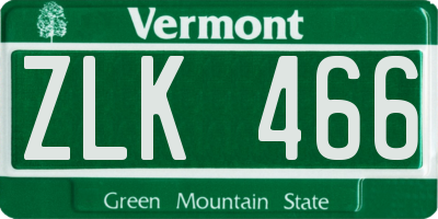 VT license plate ZLK466
